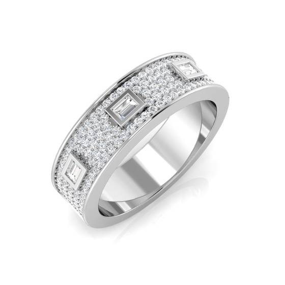 0.53ct SI2/G Round cut Natural Diamond Designer Ring in 9k White Gold