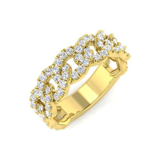 0.95ct VS/F Round cut Lab Grown Diamond Designer Ring in 9k Yellow Gold