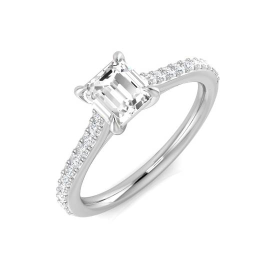 0.87ct SI1/G Princess cut Natural Diamond Engagement Ring in Platinum
