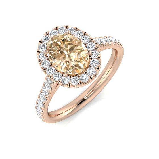 1.51ct I1/G Oval cut Morganite Gemstone Ring in 9k Rose Gold