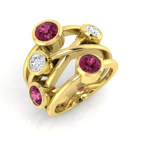 2.02ct SI2/G Round cut Tourmaline Gemstone Ring in 9k Yellow Gold