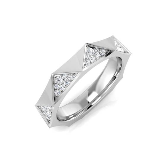 0.16ct SI2/G Round cut Natural Diamond Designer Ring in 18k White Gold