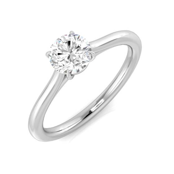 0.60ct SI1/G Round cut Natural Diamond Solitaire Engagement Ring in Platinum
