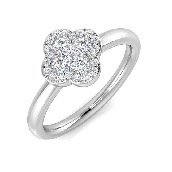 0.39ct SI2/G Round cut Natural Diamond Designer Ring in Platinum