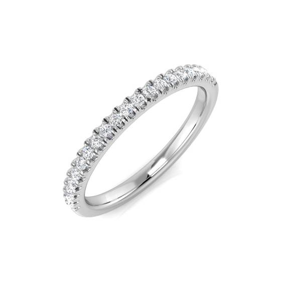 0.21ct SI1/G Round cut Natural Diamond Half Eternity Ring in Platinum