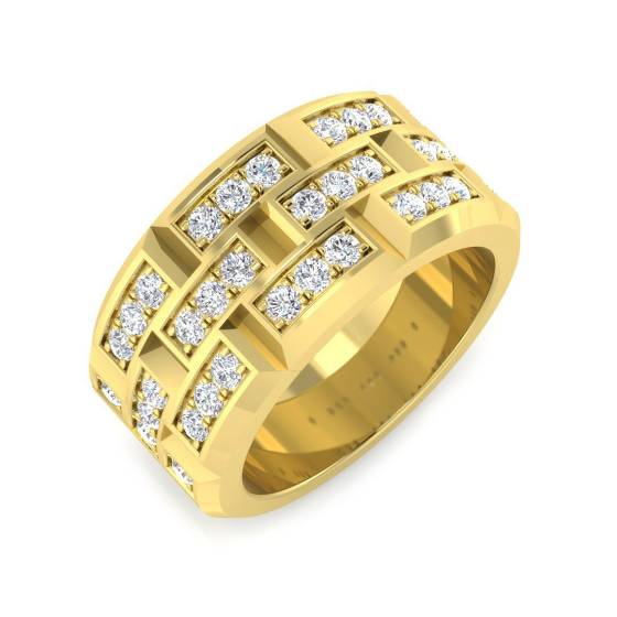 0.72ct VS/F Round cut Lab Grown Diamond Designer Ring in 9k Yellow Gold