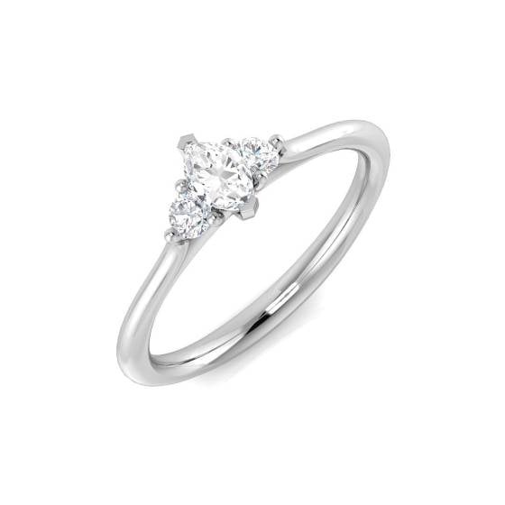 0.30ct SI2/G Marquise cut Natural Diamond Trilogy Ring in Platinum