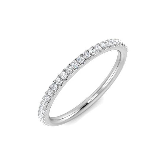 0.14ct I1/G Round cut Natural Diamond Half Eternity Ring in Platinum