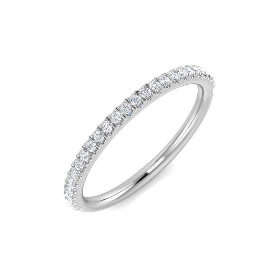 0.14ct I1/G Round cut Diamond Half Eternity Ring in 9k White Gold