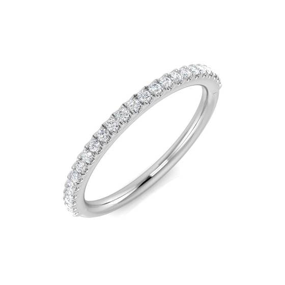 0.19ct I1/G Round cut Natural Diamond Half Eternity Ring in 9k White Gold