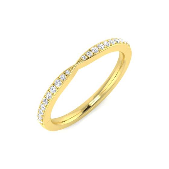 0.13ct SI2/G Round cut Natural Diamond Designer Ring in 18k Yellow Gold