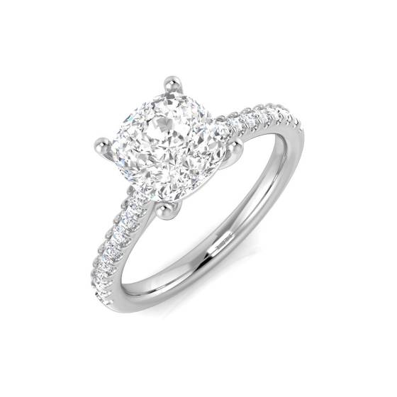 2.25ct VS2/K Cushion cut Natural Diamond Engagement Ring in Platinum