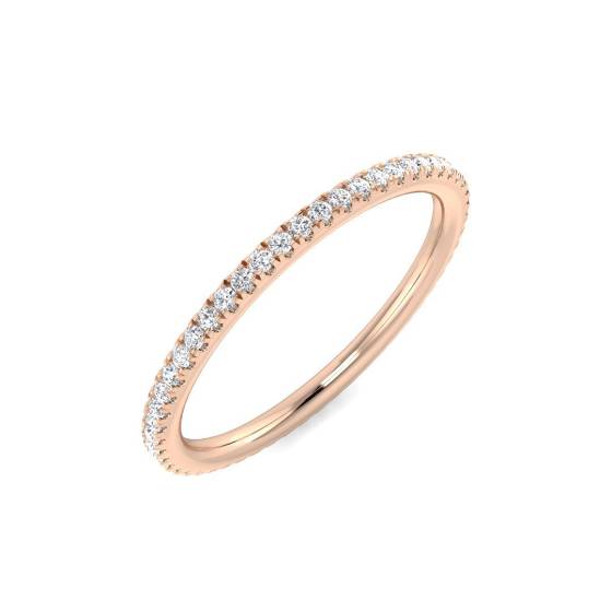 0.20ct SI1/G Round cut Natural Diamond Full Eternity Ring in 18k Rose Gold