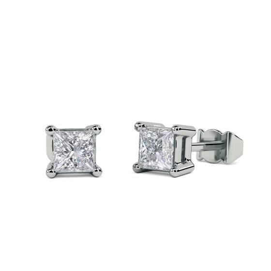 0.11ct VS/E-F Princess Cut Natural Diamond Single Stud Earring