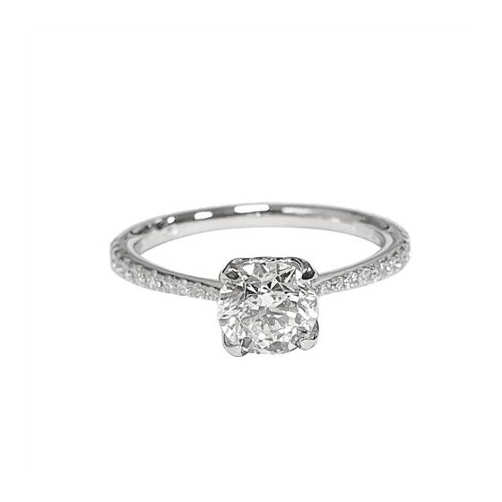 1.24ct VVS1/D Round Cut Lab Grown Diamond Halo Ring