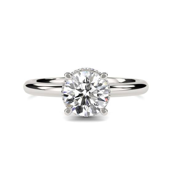 3.71ct VVS2/D Round Cut Lab Grown Diamond Hidden Halo Ring