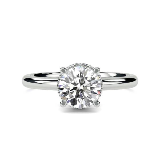 1.16ct VVS2/D Round Cut Lab Grown Diamond Hidden Halo Ring