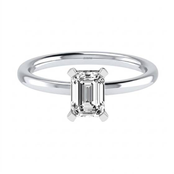 1.55ct VVS1/E Emerald Cut Lab Grown Diamond Solitaire Ring
