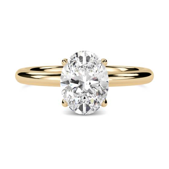 1.66ct VVS2/D Oval Cut Lab Grown Diamond Hidden Halo Ring