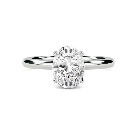 5.44ct VVS2/D Oval Cut Lab Grown Diamond Hidden Halo Ring