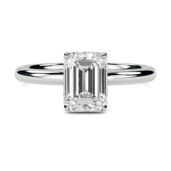0.60ct SI2/G Emerald Cut Lab Grown Diamond Hidden Halo Ring