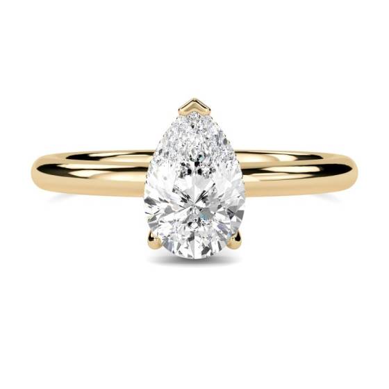1.35ct VS1/D Pear Cut Lab Grown Shoulder Set Ring