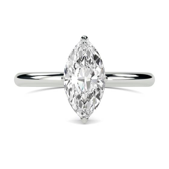 1.00ct IF/D Marquise Cut Natural Diamond Hidden Halo Ring