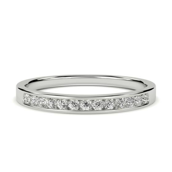 0.15ct VS/E-F Round Cut Natural Diamond Half Eternity Ring