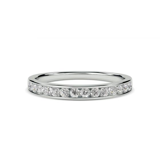 0.20ct VS/E-F Round Cut Natural Diamond Half Eternity Ring
