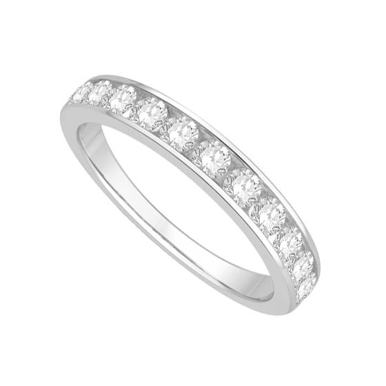 0.50ct VS/E-F Round cut Natural Diamonds Half Eternity Ring