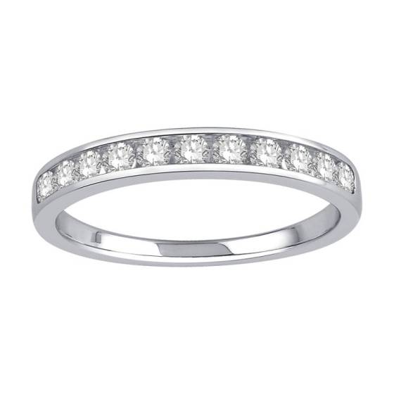 0.35ct VS/E-F Round cut Natural Diamonds Half Eternity Ring