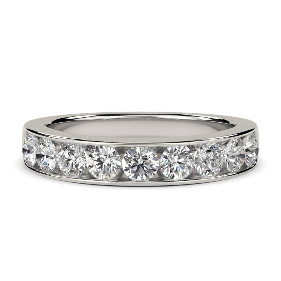 0.77ct VS/E-F Natural Round Diamond Eternity Ring in Platinum