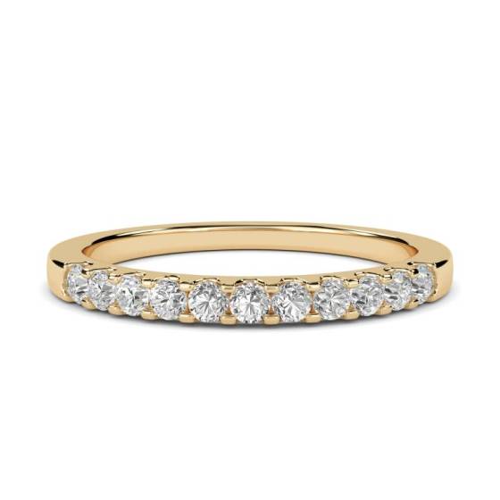 0.30ct VS/E-F Round Cut Natural Diamond Half Eternity Ring