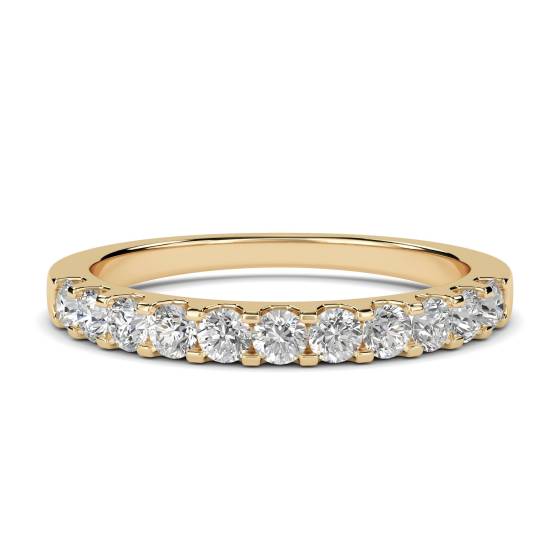 0.40ct VS/E-F Round Cut Natural Diamond Half Eternity Ring