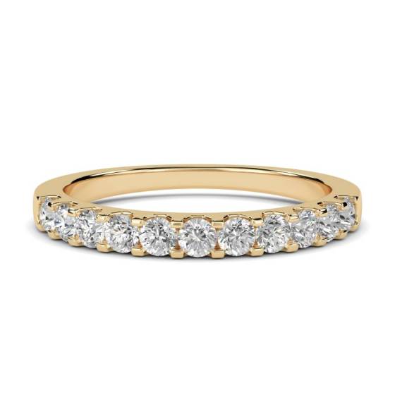 0.40ct VS/E-F Round Cut Natural Diamond Half Eternity Ring