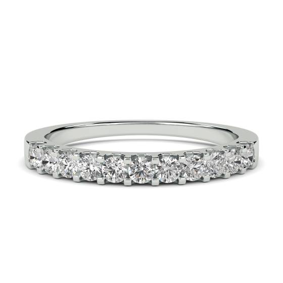 0.50ct VS/E-F Round Cut Natural Diamond Half Eternity Ring