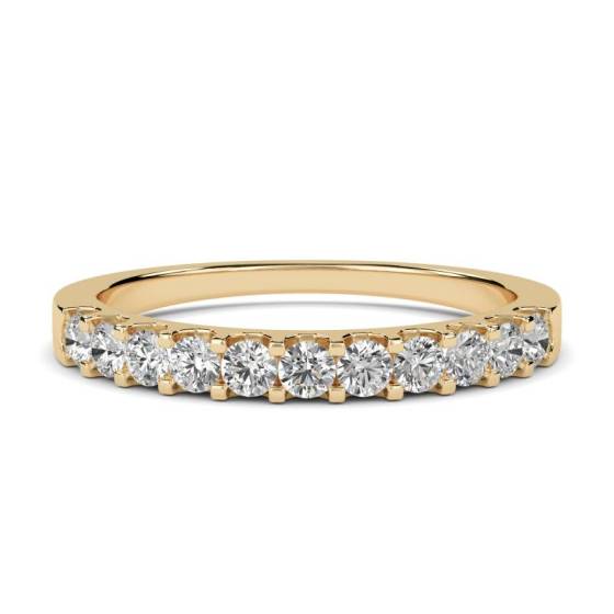 0.50ct VS/E-F Round Cut Natural Diamond Half Eternity Ring
