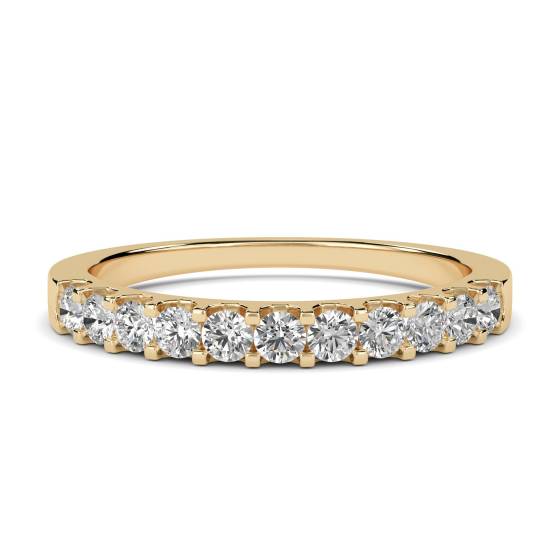 0.50ct VS/E-F Round Cut Natural Diamond Half Eternity Ring