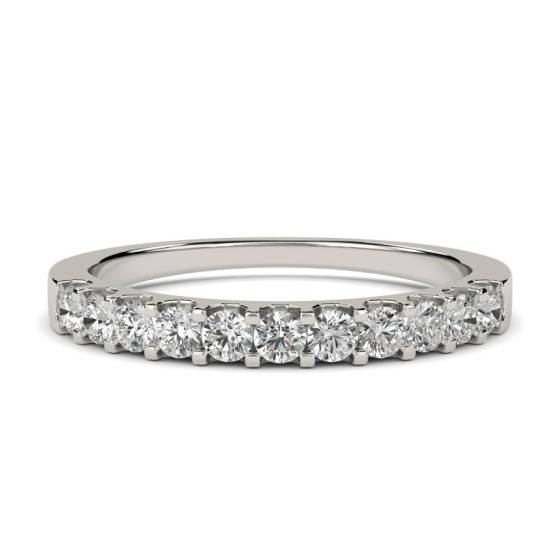 0.50ct VS/E-F Round Cut Natural Diamond Half Eternity Ring