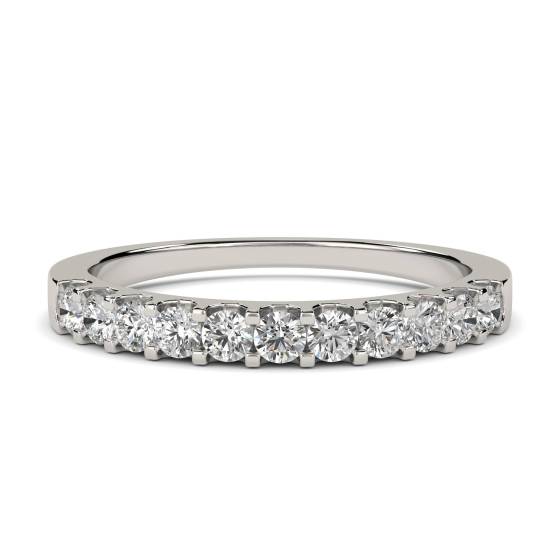 0.50ct VS/E-F Round Cut Natural Diamond Half Eternity Ring