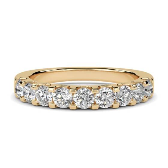 0.80ct VS/E-F Round Cut Natural Diamond Half Eternity Ring