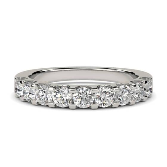 0.80ct VS/E-F Round Cut Natural Diamond Half Eternity Ring