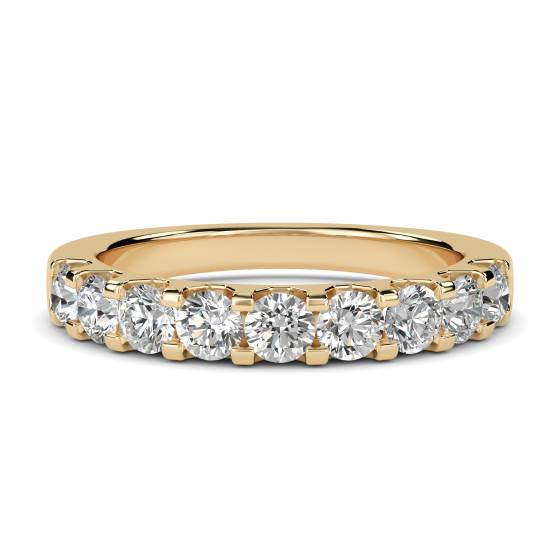 0.90ct VVS/D-E Round Cut Lab Grown Diamond Half Eternity Ring