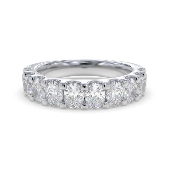 1.00ct VS/D-E Round Cut Lab Grown Diamond Half Eternity Ring