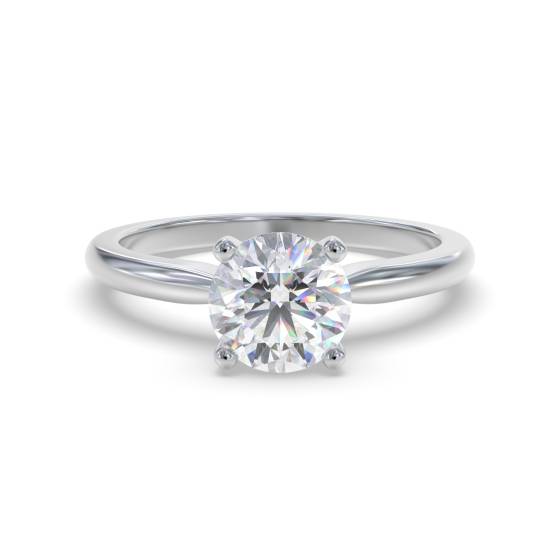 1.35ct SI2/F Round Cut Natural Diamond Solitaire Ring