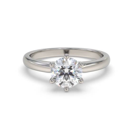1.00ct VVS1/I Round Cut Natural Diamond Solitaire Ring