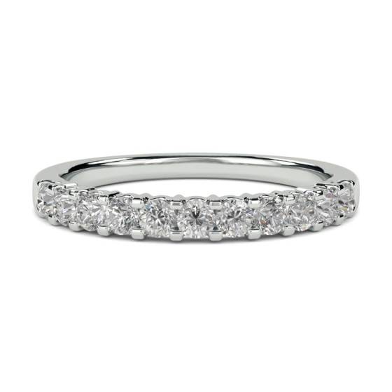 0.28ct VS/E-F Natural Round Diamond Claw Set Half Eternity Ring in 9k White Gold