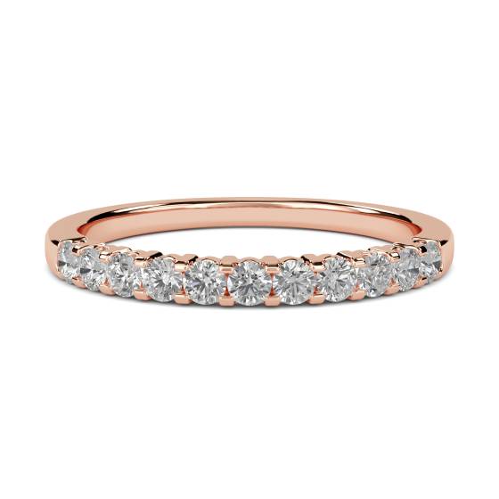 0.28ct VS/E-F Round Cut Natural Diamond Half Eternity Ring