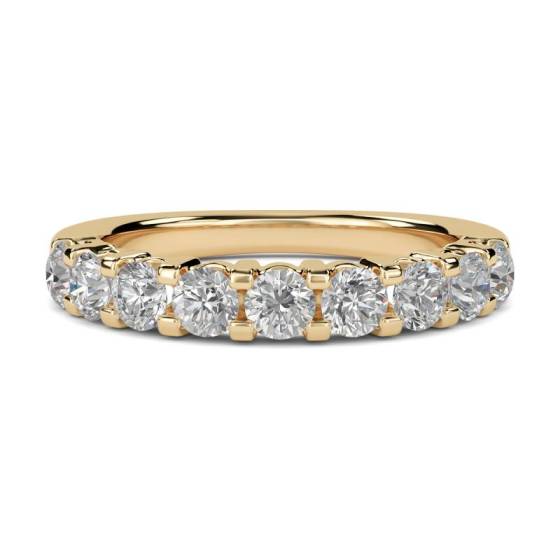 1.00ct VS/E-F Round Cut Natural Diamond Half Eternity Ring