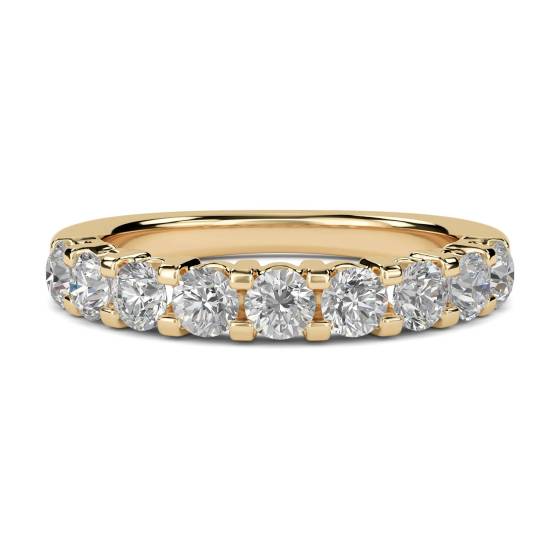 1.00ct VS/E-F Round Cut Natural Diamond Half Eternity Ring